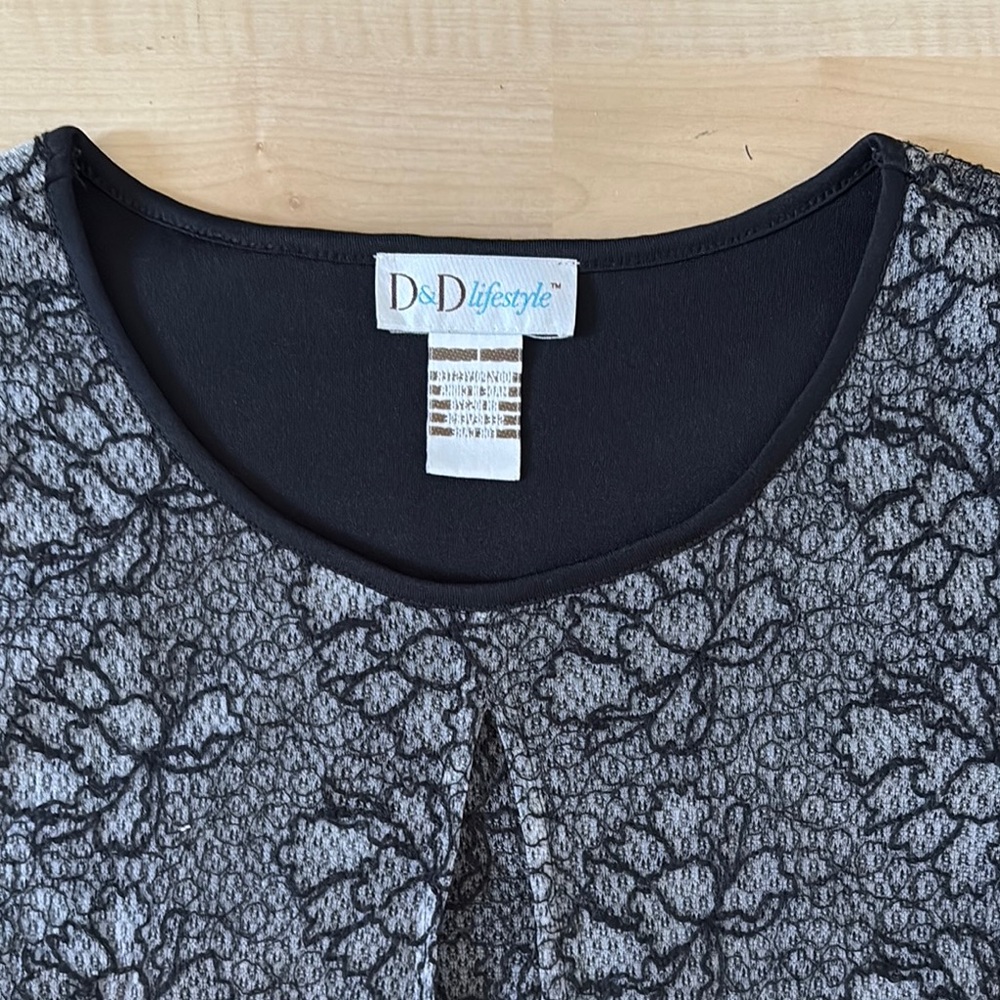 Gray Embellished Ruffled Boxy Blouse - Picture 2 of 4